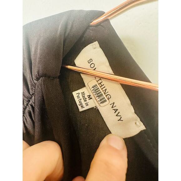 SOMETHING NAVY Black Jersey One Shoulder Long Sleeve Mid-Cutout Gown Medium - Picture 15 of 16